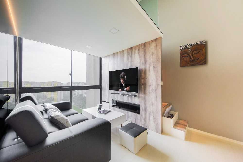 Modern Living Room with TV Console and Feature Wall