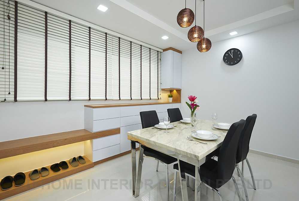 Minimalist Dining Room with Ceiling Light and Seating Bench