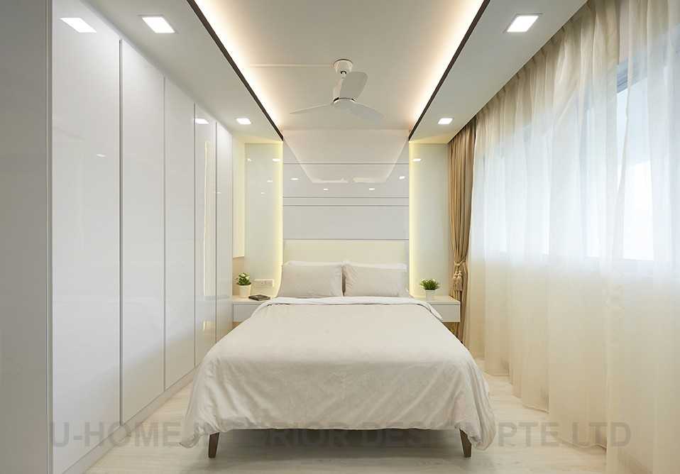 Minimalist Bedroom with Cove Lighting and Ceiling Light
