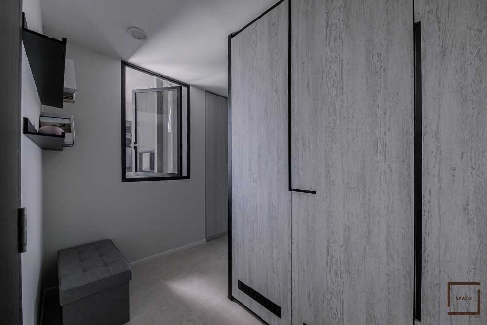 Minimalist Bedroom with Bookshelf and Bedroom Dresser