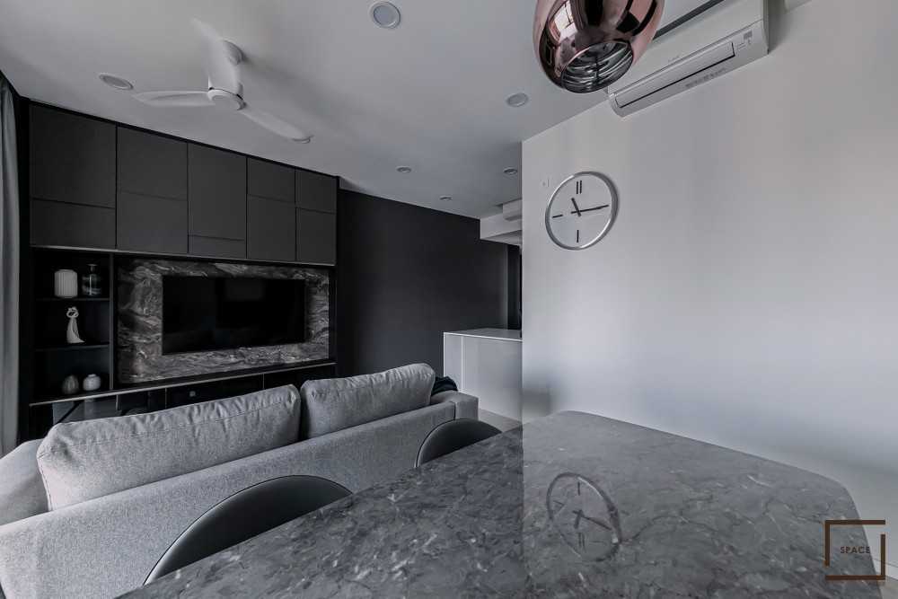 Minimalist Living Room with TV Console and Sofa