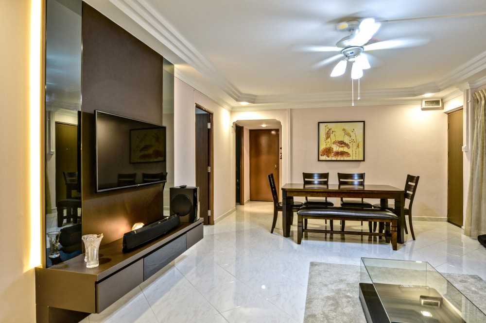 Modern Living Room with Feature Wall and Carpet