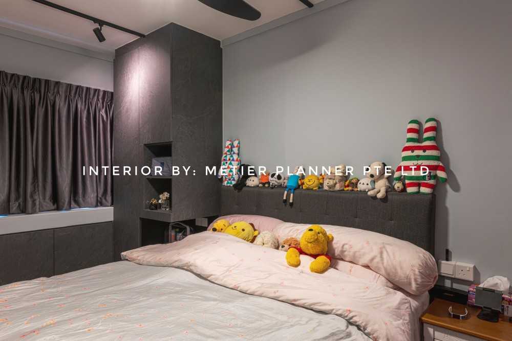 Industrial Bedroom with Bedside Table and Bedroom Dresser