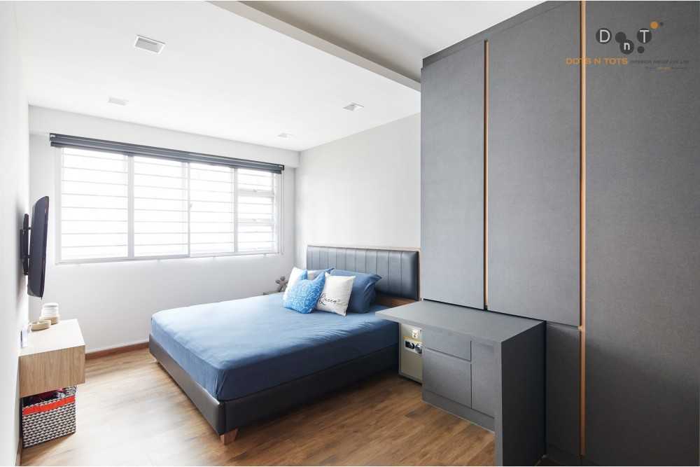 Modern Bedroom with TV Console and Drop Ceiling