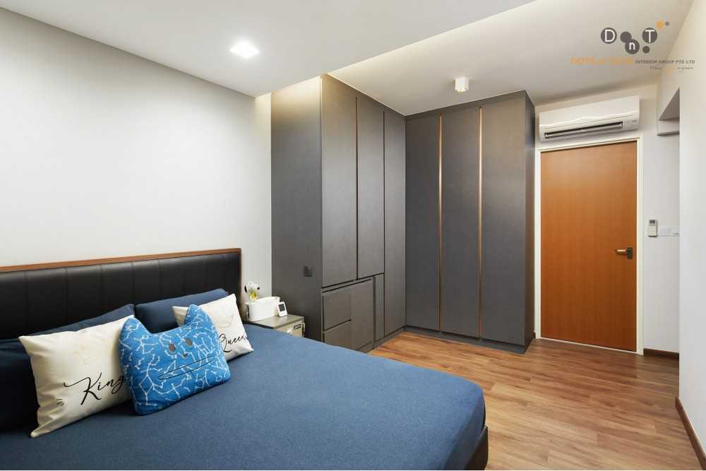 Modern Bedroom with Drop Ceiling and Ceiling Light