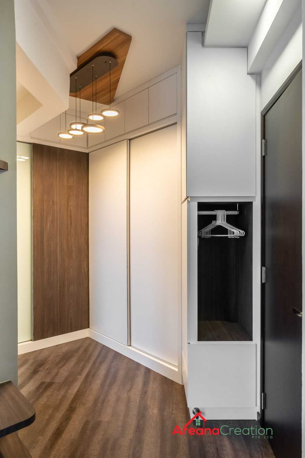 Contemporary Bedroom with Drop Light and Ceiling Light