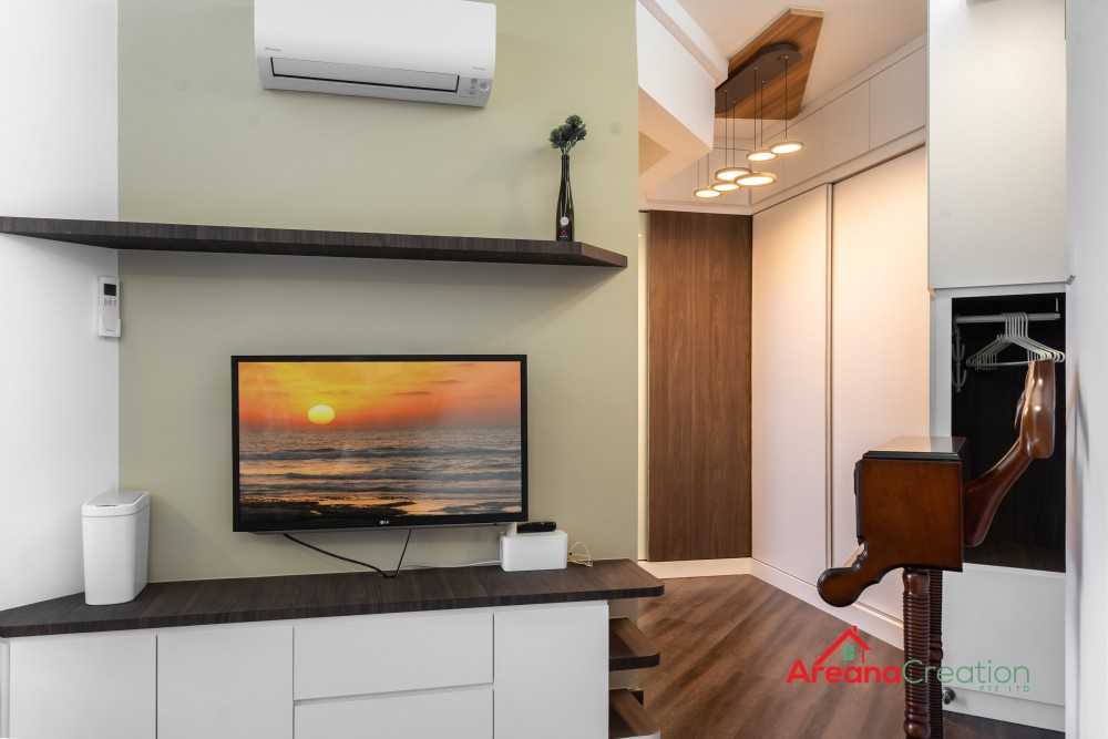 Contemporary Bedroom with Drop Light and Drop Ceiling
