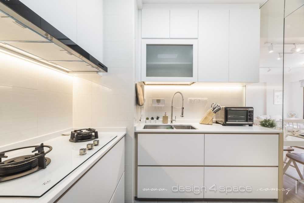 Minimalist Kitchen with Countertop and Open Kitchen