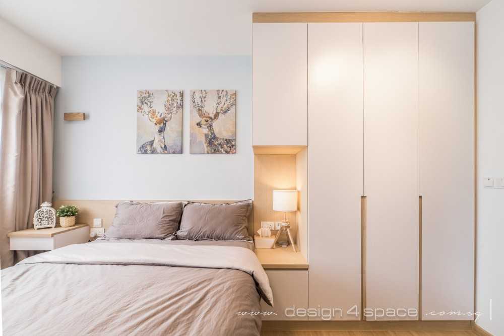 Minimalist Bedroom with Built-in Bed and Curtain