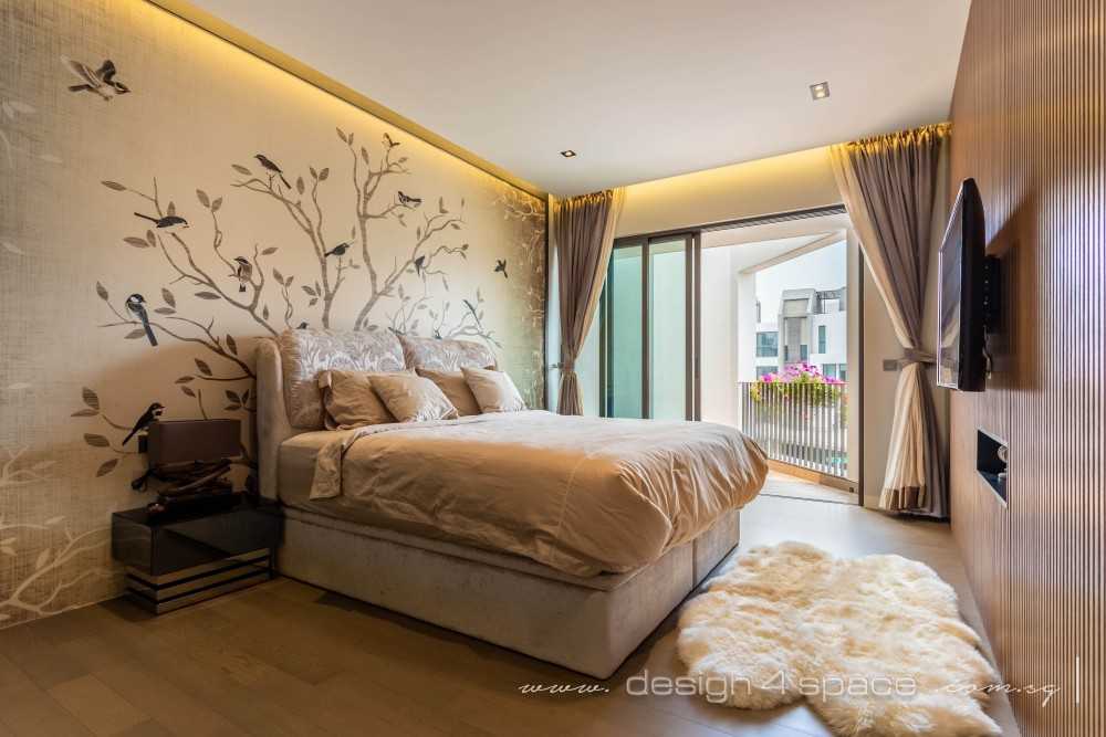 Modern Bedroom with Feature Wall and Wallpaper