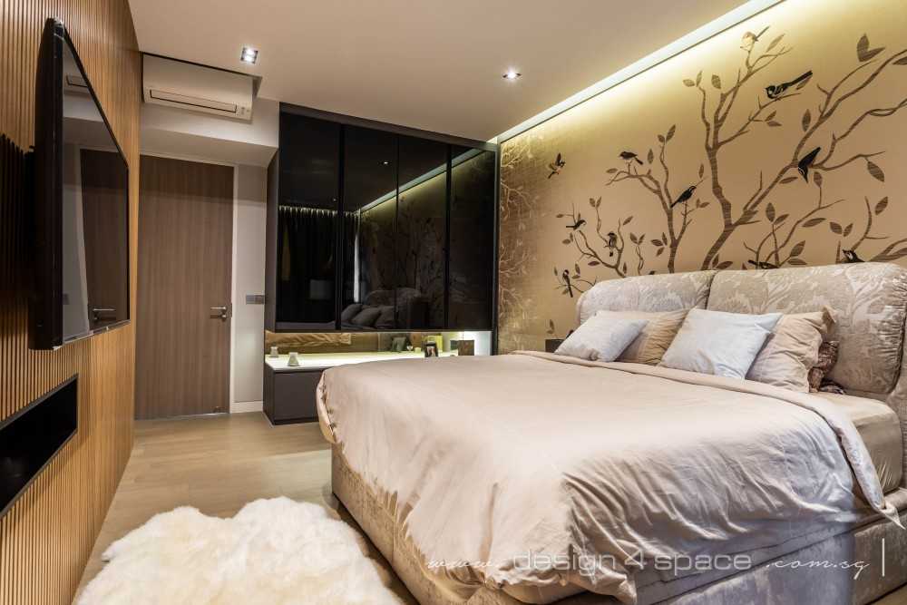 Modern Bedroom with Feature Wall and Wallpaper