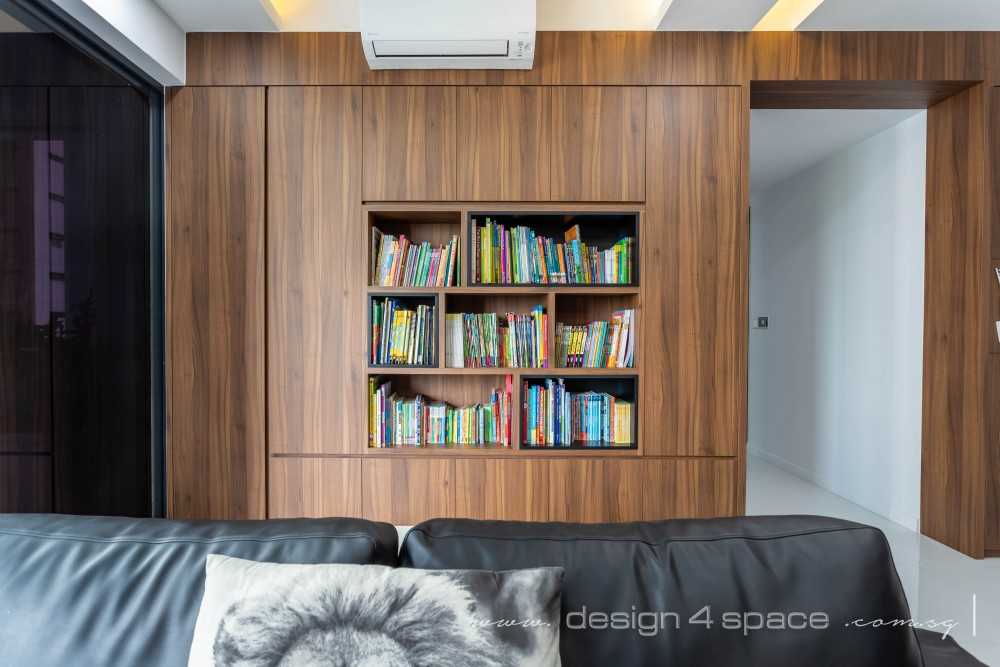 Contemporary Living Room with TV Console and Feature Wall