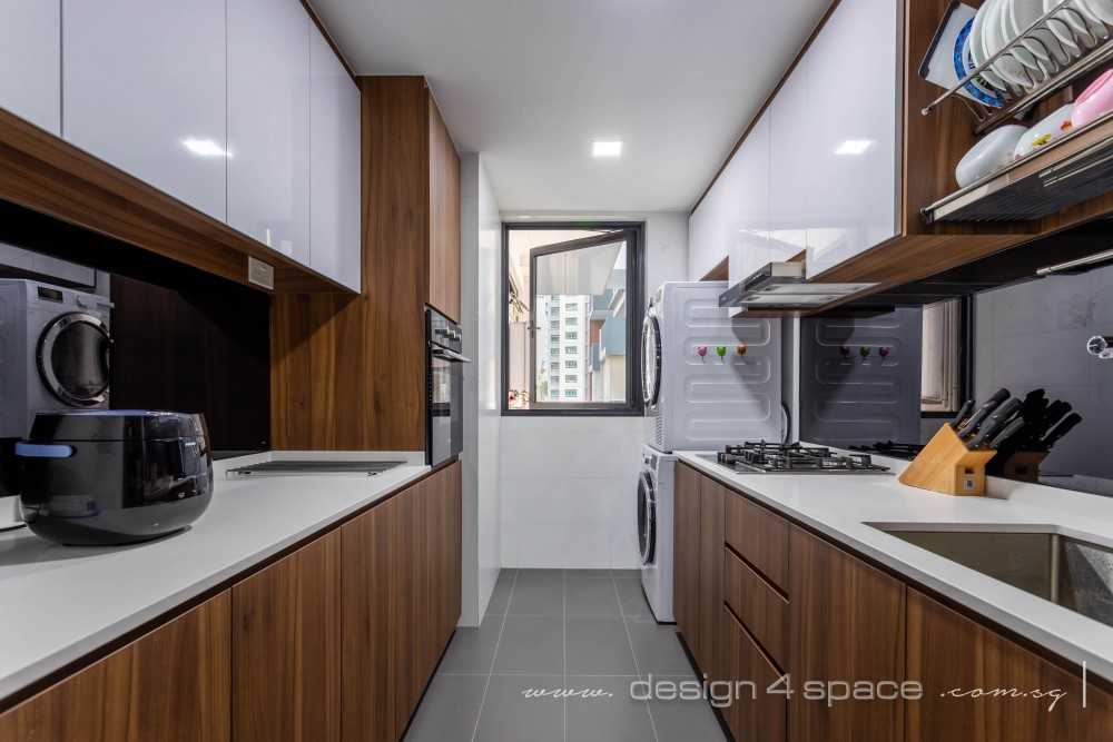 Contemporary Kitchen with Countertop and Kitchen Window