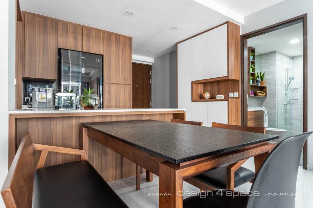Contemporary Dining Room with Kitchen Island and Dining Table