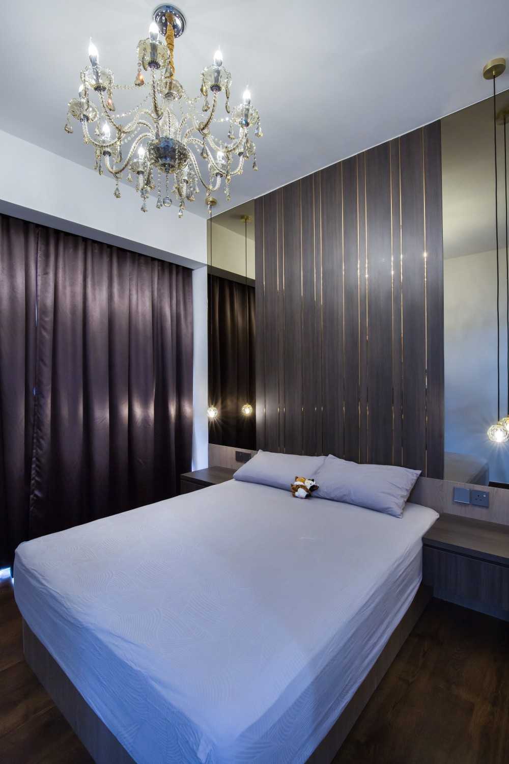 Contemporary Bedroom with Parquet Floor and Wardrobe