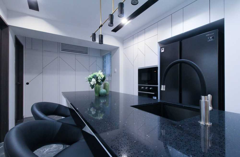 Minimalist Dining Room with Cove Lighting and Ceiling Light