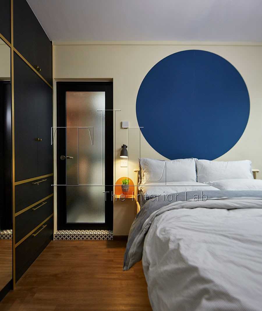 Eclectic Bedroom with Feature Wall and Wardrobe