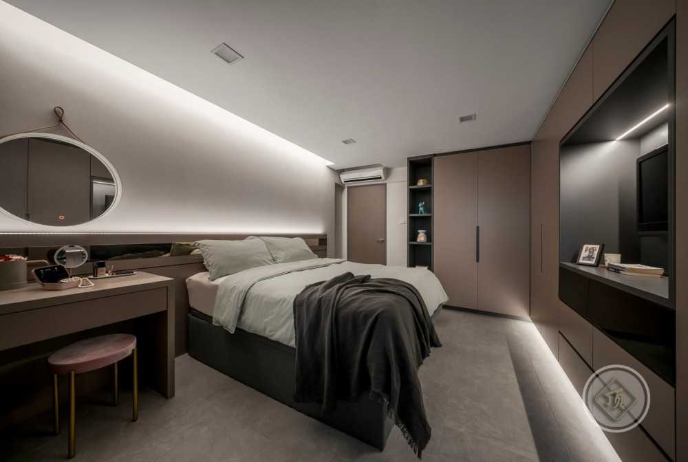 Modern Bedroom with Wardrobe and Sliding Wardrobe
