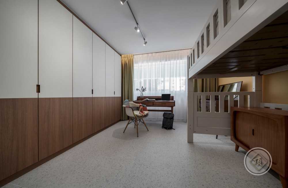 Modern Study with Bookshelf and Cove Lighting