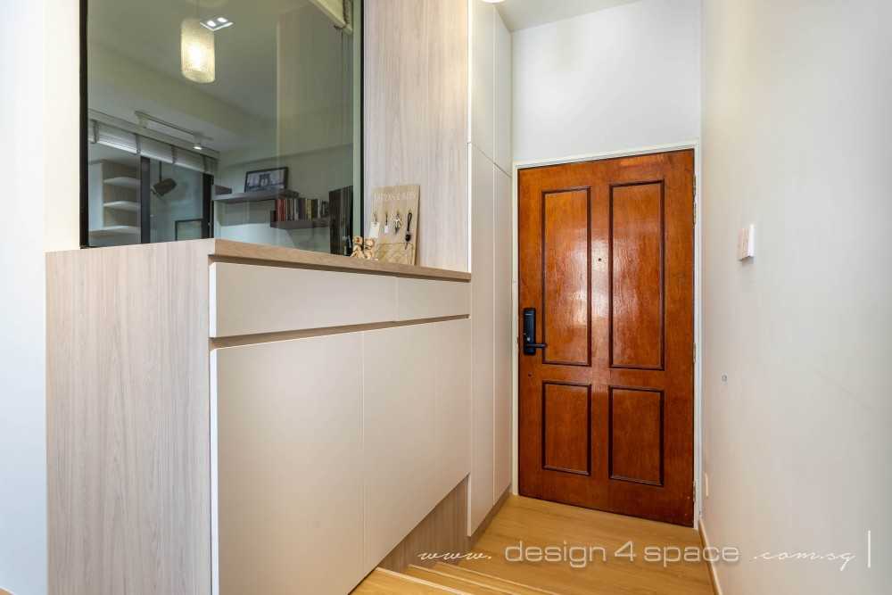 Scandinavian Entryway with Shoe Rack and Paintings
