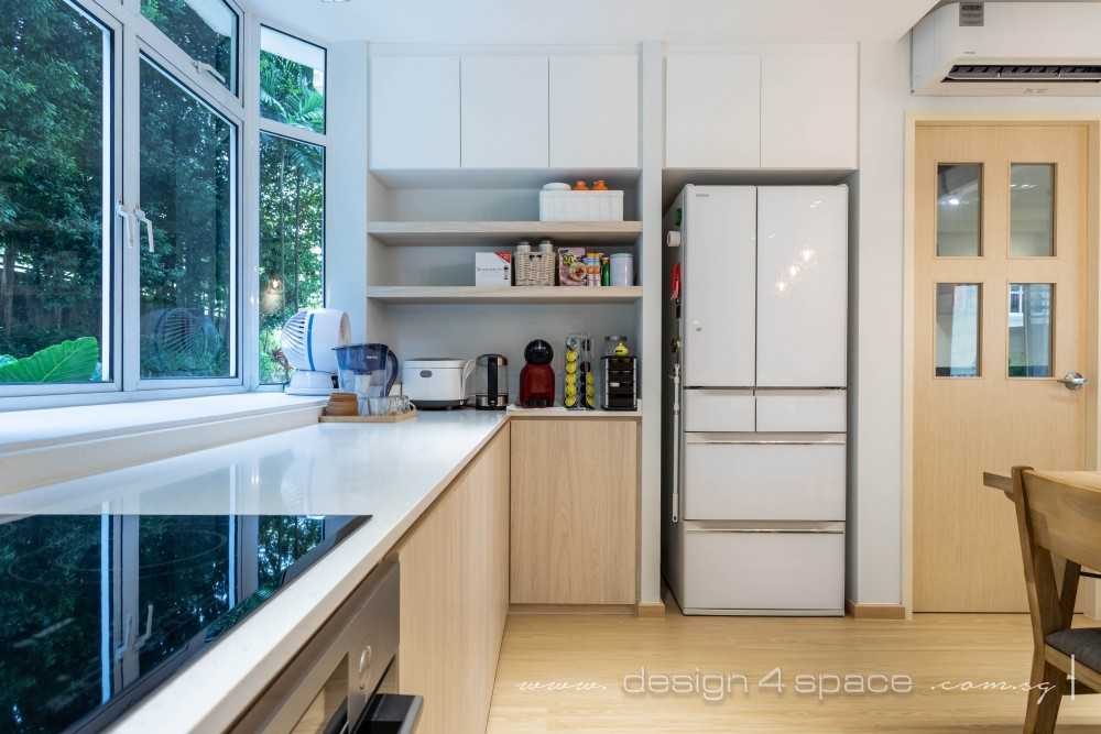 Scandinavian Kitchen with Vinyl Flooring and Wood Flooring