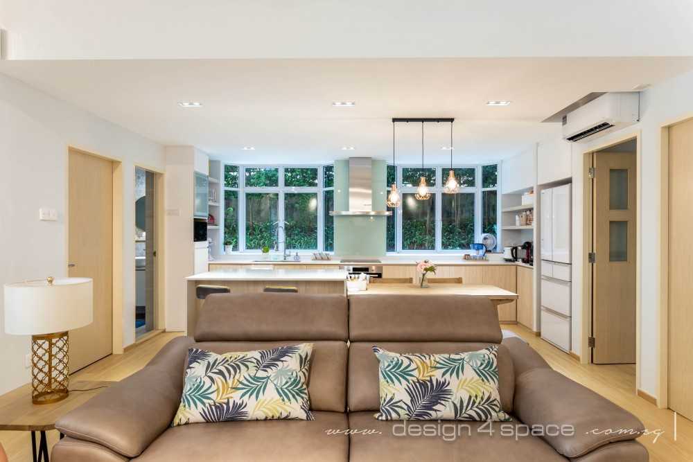 Scandinavian Kitchen with Countertop and Vinyl Flooring