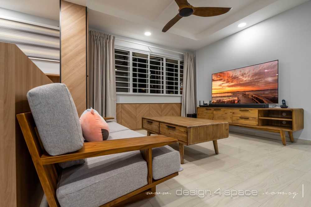 Contemporary Living Room with Vinyl Flooring and Cove Lighting