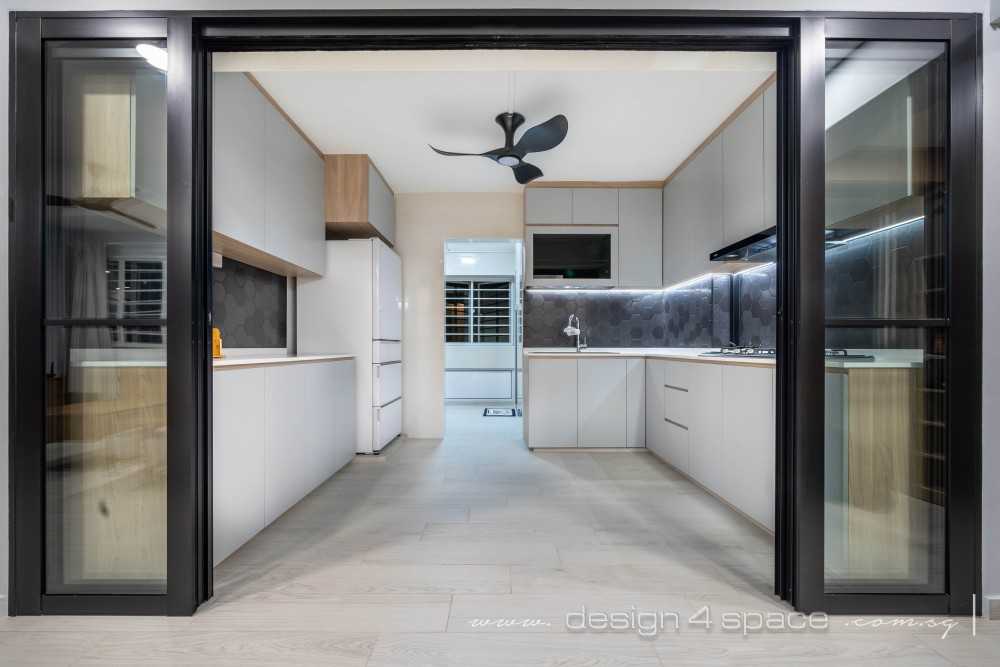 Contemporary Kitchen with Countertop and Vinyl Flooring