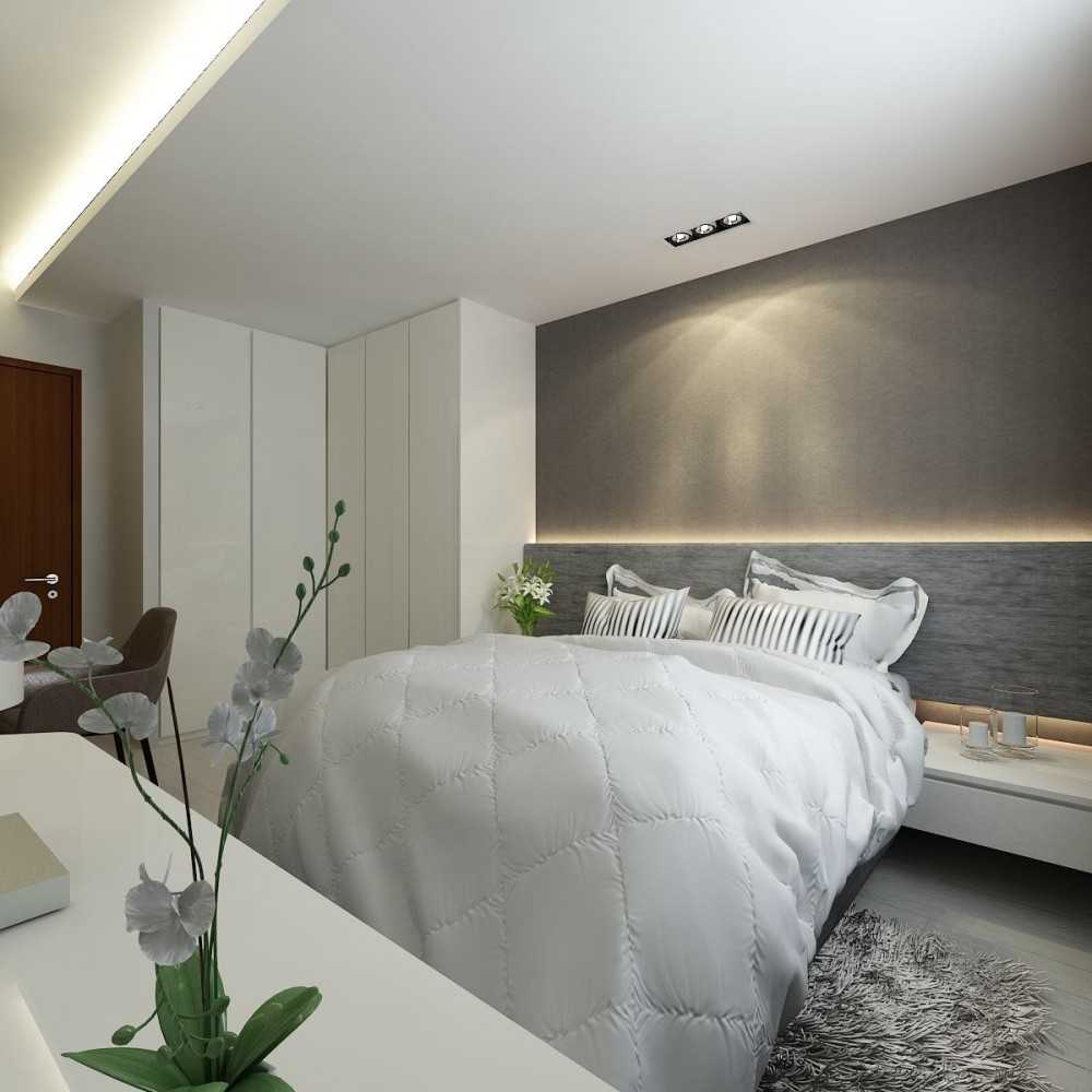 Modern Bedroom with Feature Wall and Wardrobe