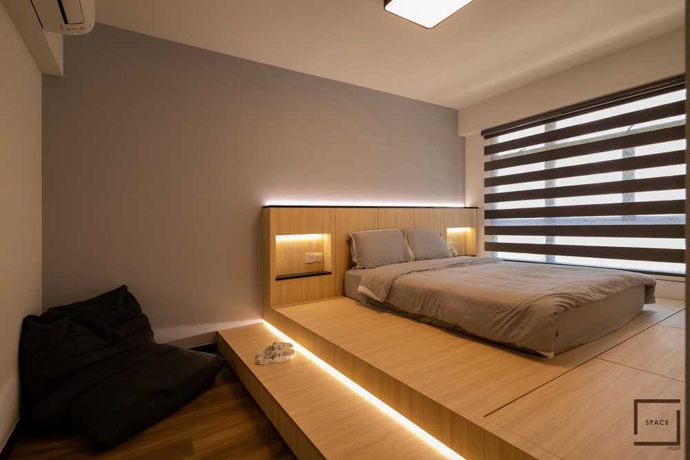 Minimalist Bedroom with Platform Bed and Wardrobe