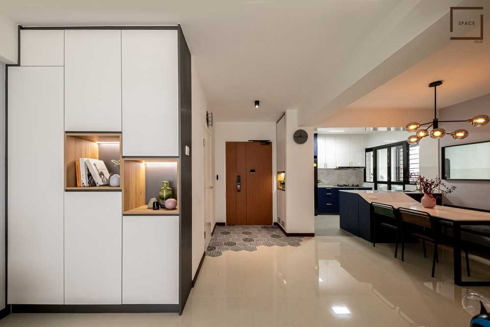 Minimalist Kitchen with Kitchen Window and Cupboard