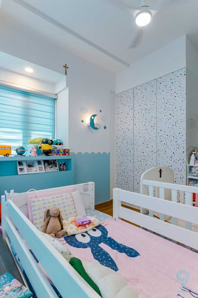 Modern Kids Room with Feature Wall and Wardrobe