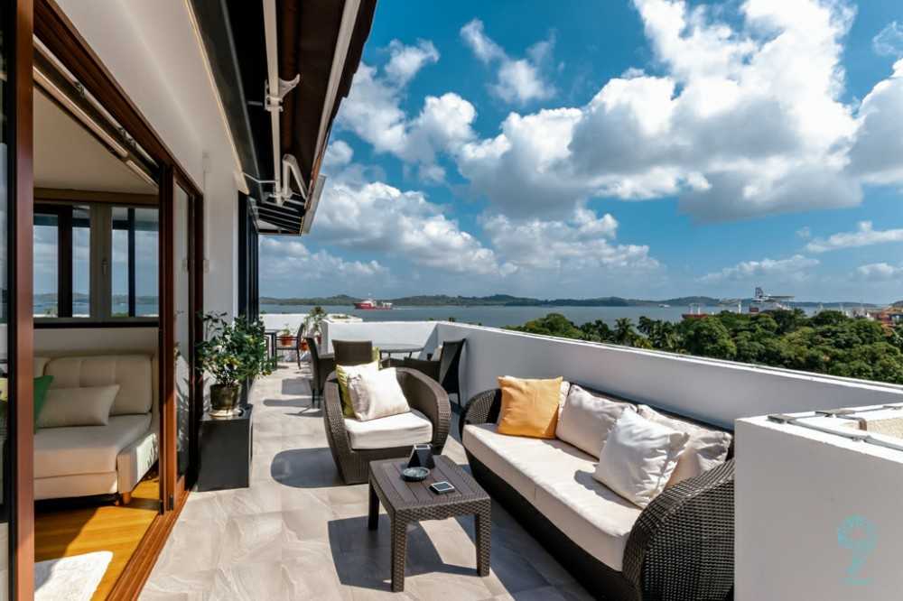 Modern Patio with Canopy and Outdoor Table
