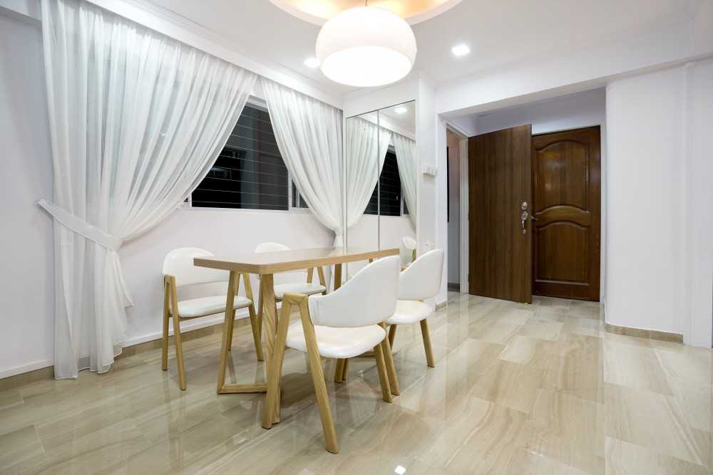 Modern Dining Room with Drop Light and Cove Lighting