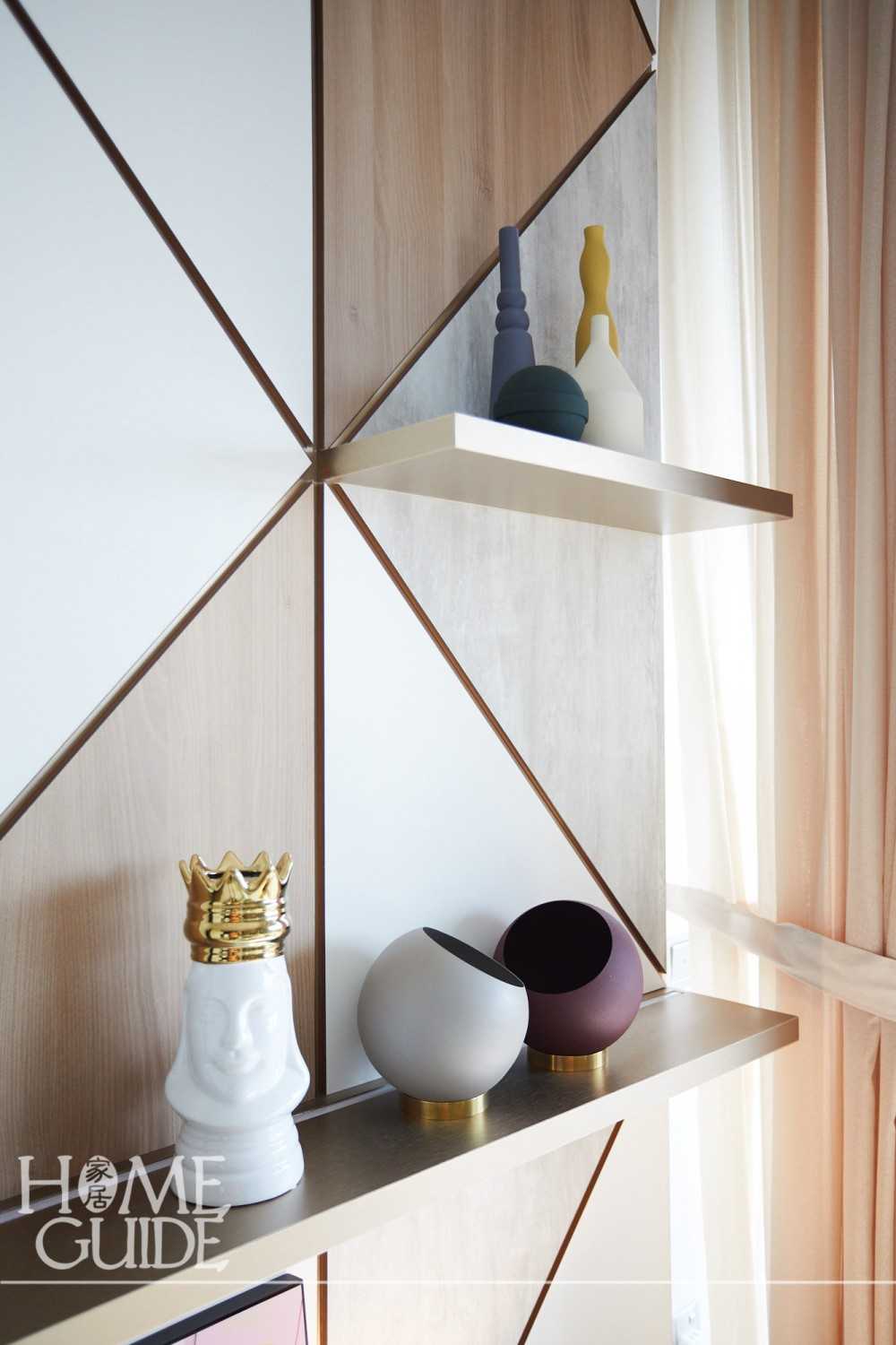Scandinavian Living Room with TV Console and Feature Wall