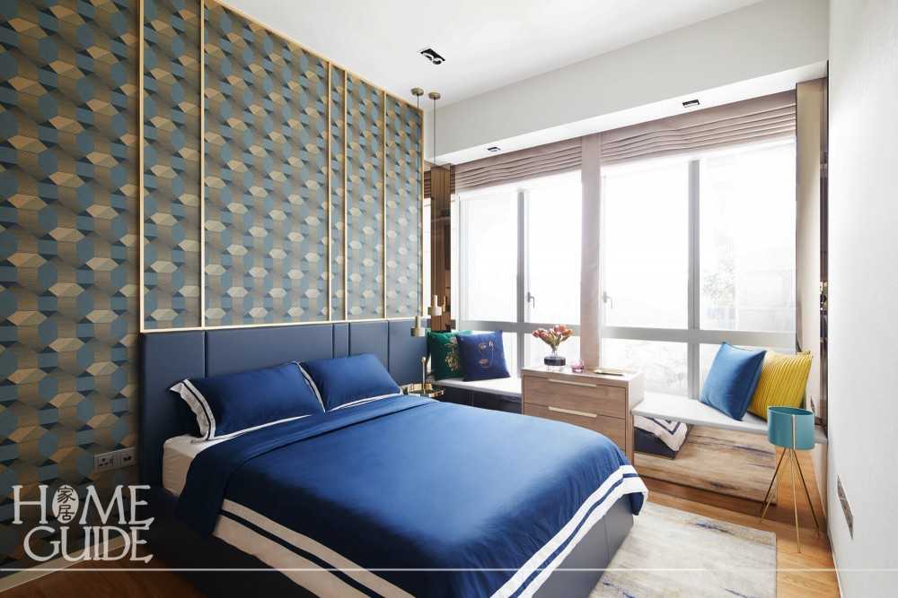 Scandinavian Bedroom with Bed and Lighting