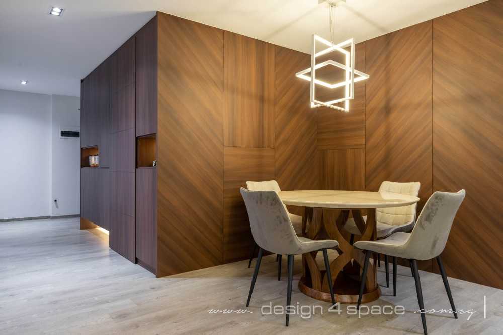 Modern Dining Room with Feature Wall and Drop Light