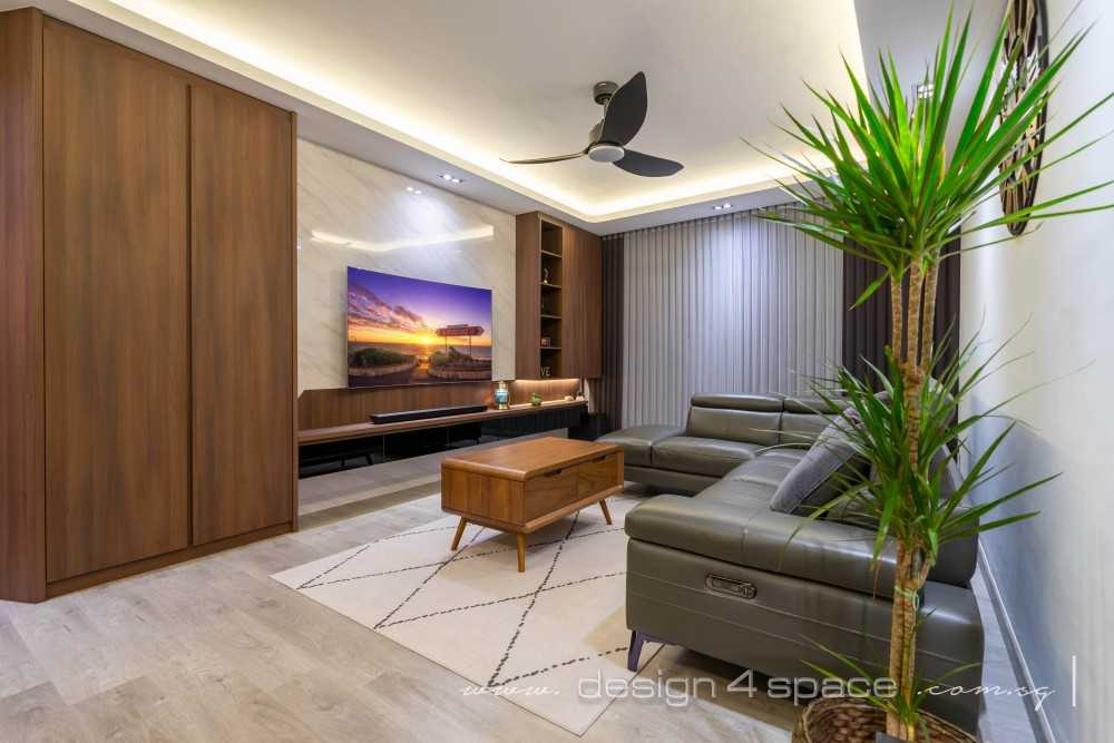 Modern Living Room with Vinyl Flooring and TV Console
