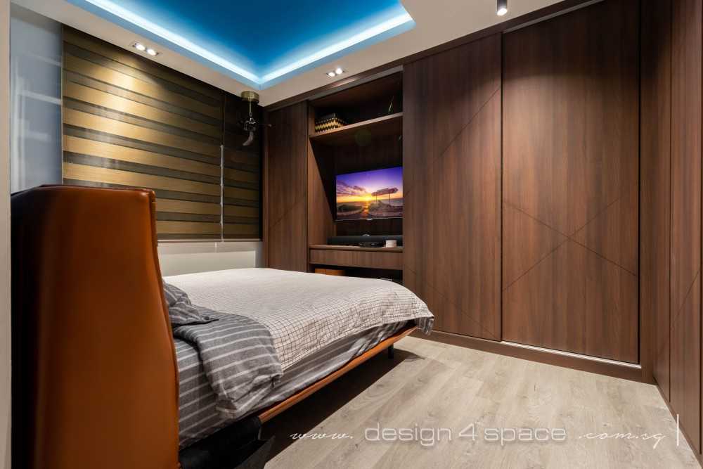Modern Bedroom with Vinyl Flooring and Wood Flooring