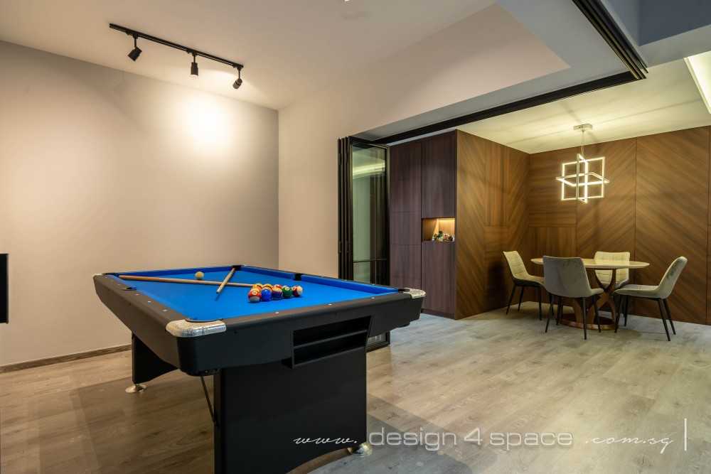 Modern Dining Room with Drop Light and Ceiling Light