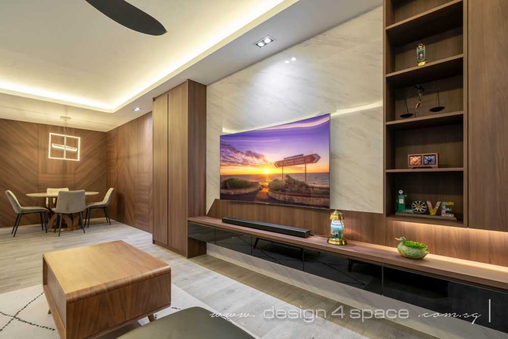 Modern Living Room with Vinyl Flooring and Sofa