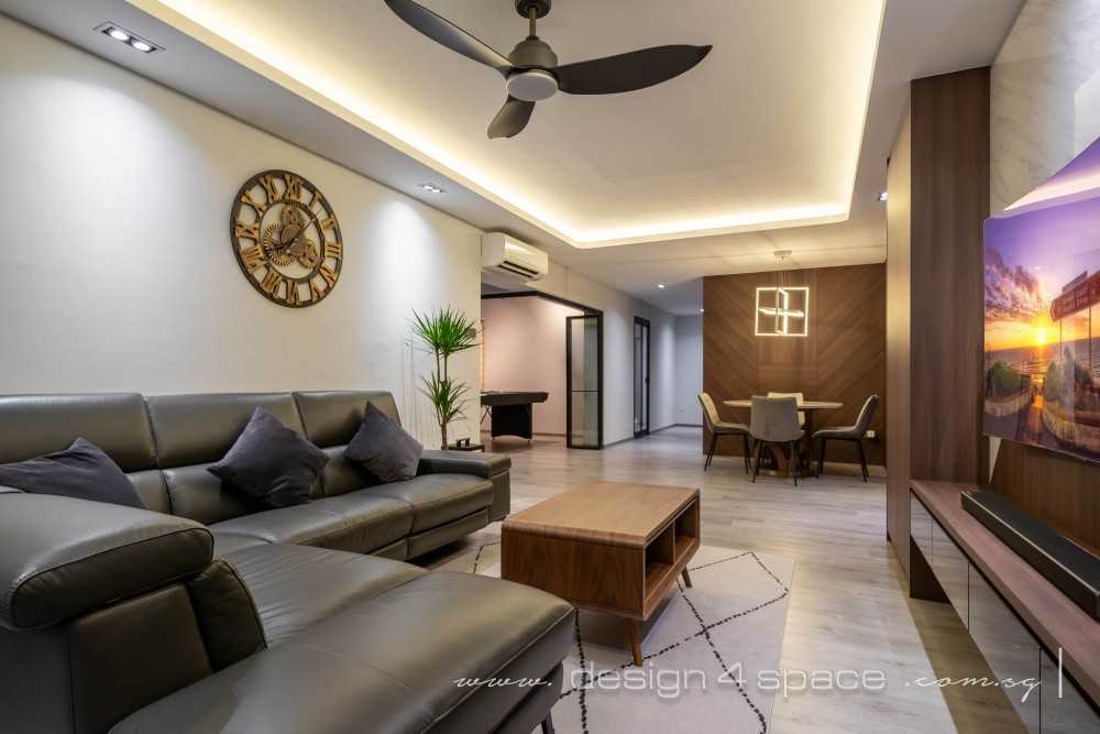 Modern Living Room with TV Console and Feature Wall