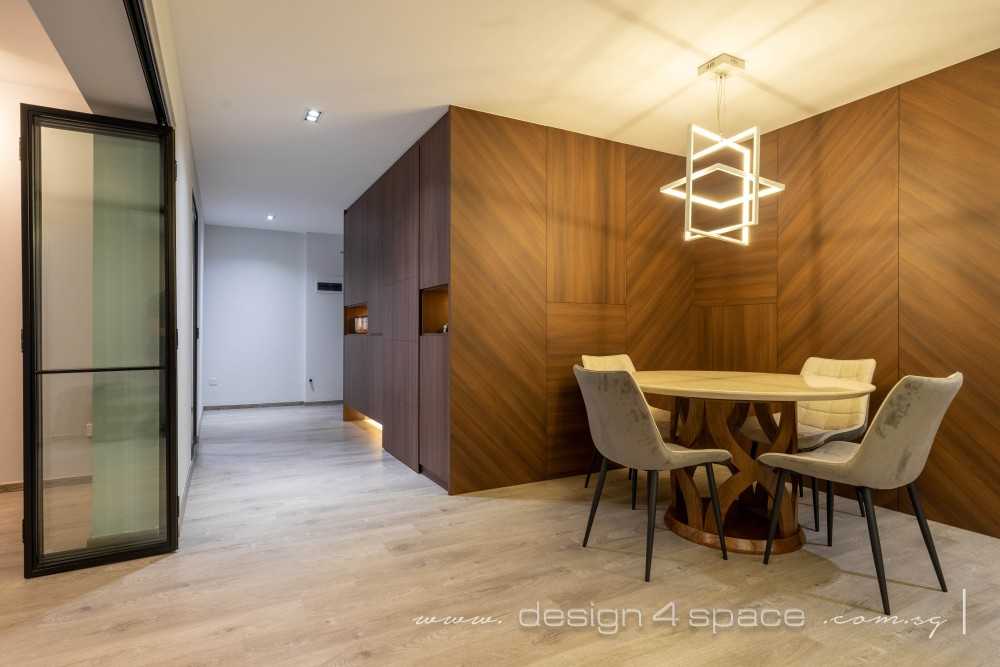 Modern Dining Room with Feature Wall and Drop Light
