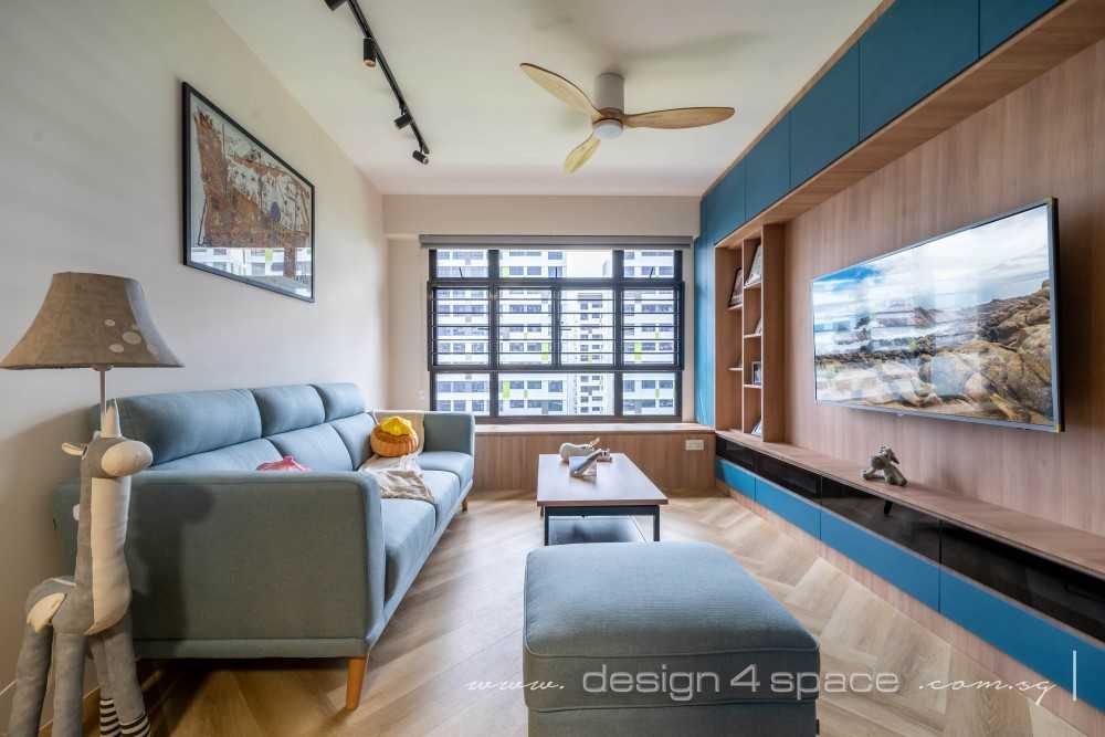 Contemporary Living Room with Settee and Vinyl Flooring