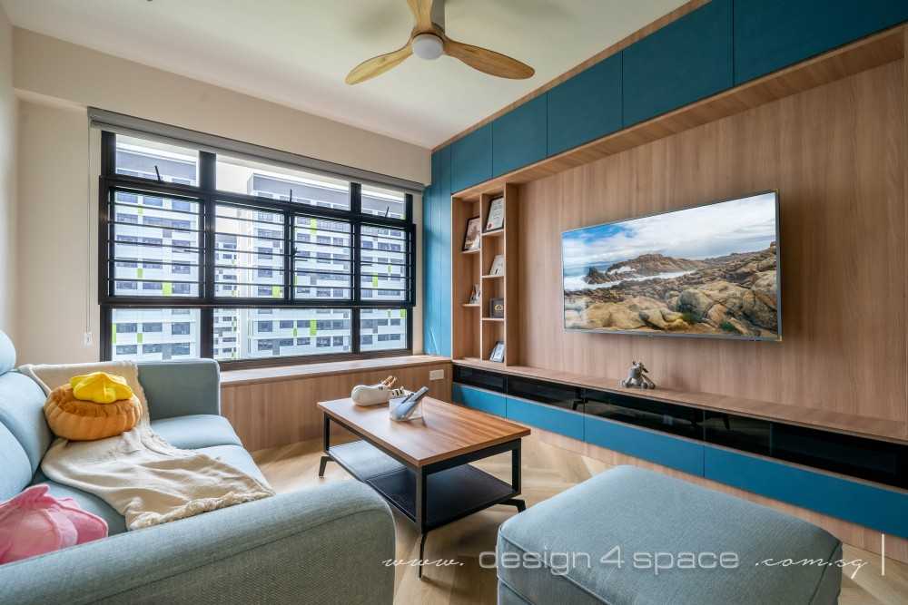 Contemporary Living Room with Settee and Vinyl Flooring