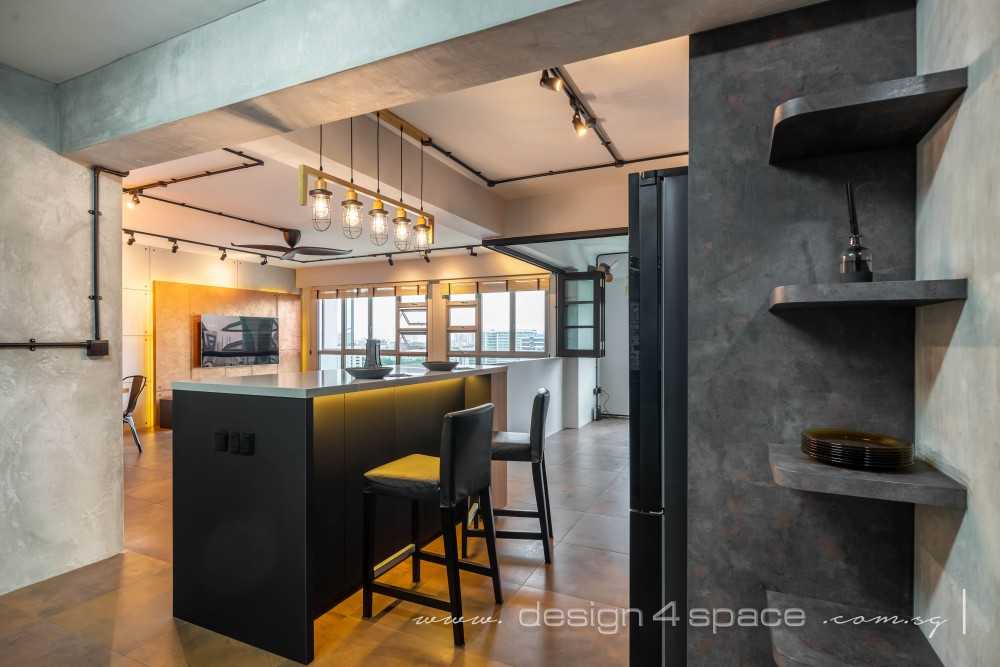 Industrial Kitchen with Countertop and Kitchen Island