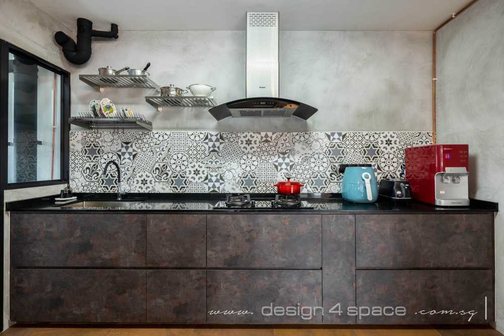 Industrial Kitchen with Countertop and Kitchen Window
