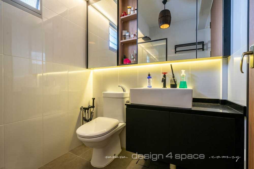 Industrial Bathroom with Countertop and Bathroom Storage