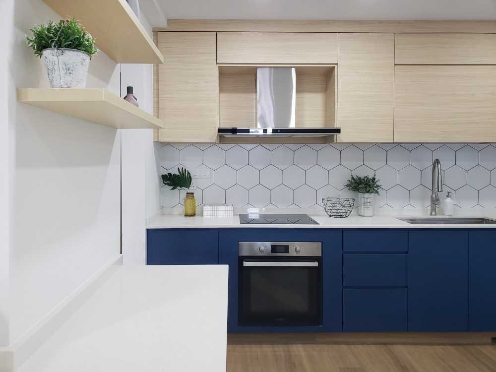 Modern Kitchen with Countertop and Vinyl Flooring