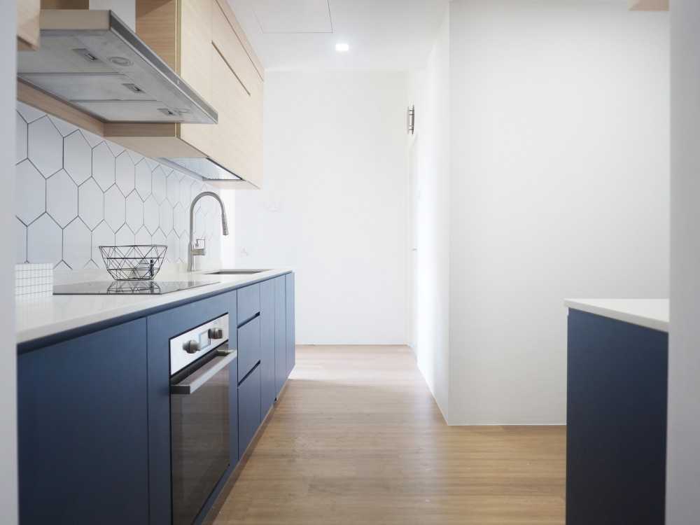 Modern Kitchen with Countertop and Vinyl Flooring
